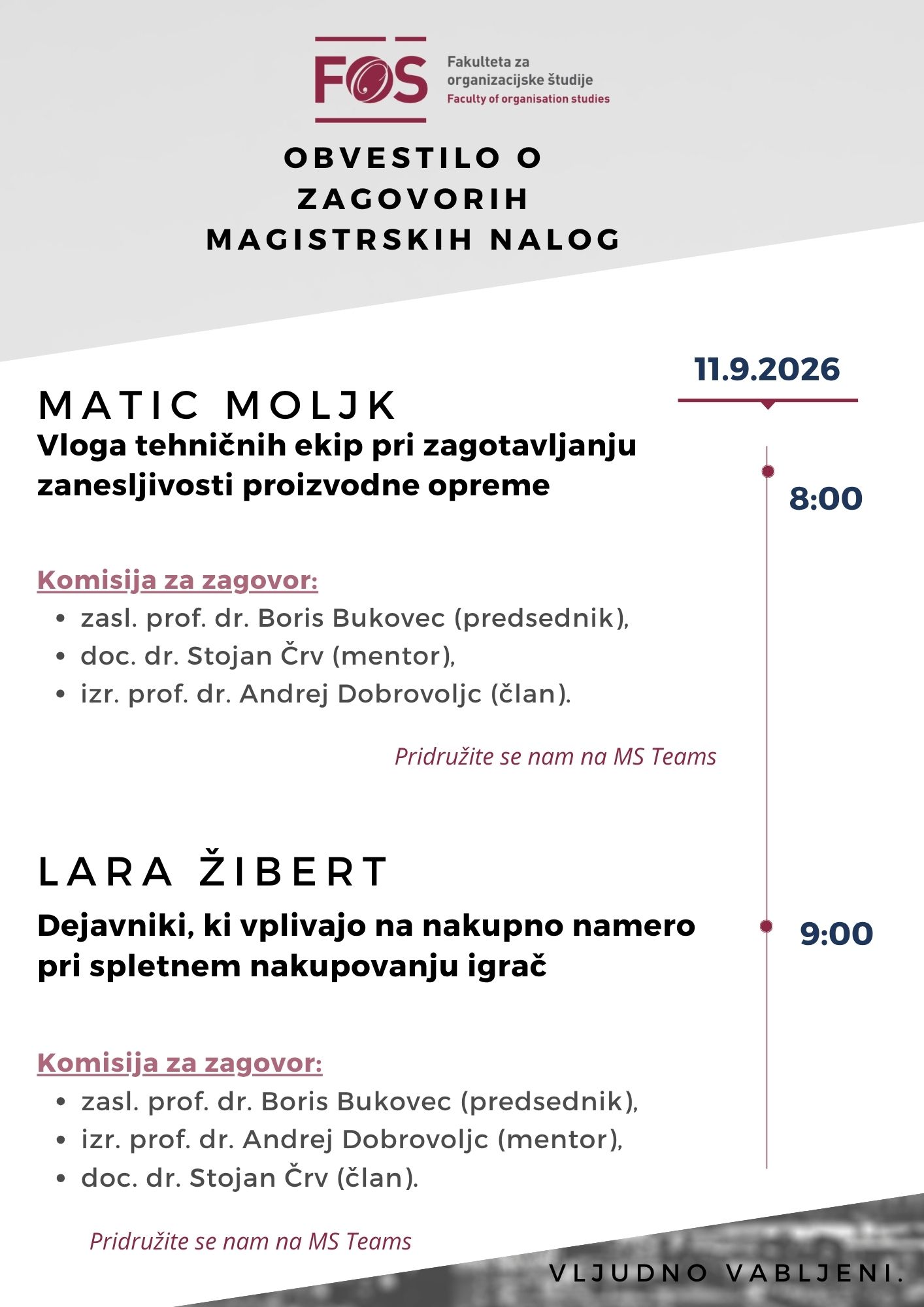 Obvestilo o zagovoru