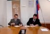 Jože Preskar, načelnik UE Novo mesto in doc. dr. Boris Bukovec, dekan FOŠ ob podpisu pogodbe.
