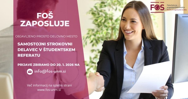 Prosto delovno mesto - Samostojni strokovni delavec v Študentskem referatu